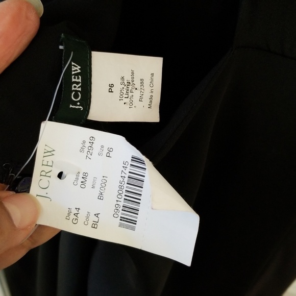 SOLD! J. Crew black dress 6p NWT -B1 - Picture 6 of 6